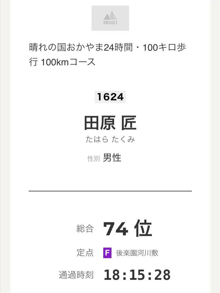 後半型の小生ですが、70kmを過ぎてから失速、ペースは上がら...